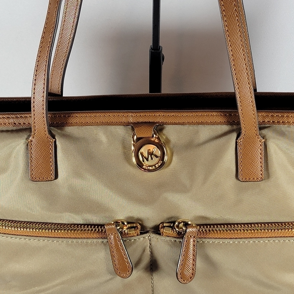 KORS Michael Kors Tan and Beige Nylon Tote - Picture 2 of 7